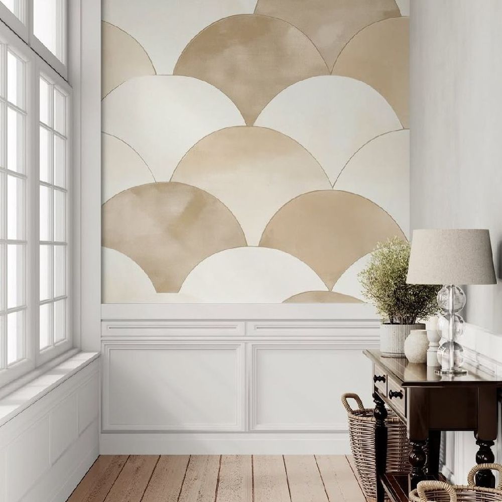 Elegant interior with a dramatic decorative feature wall